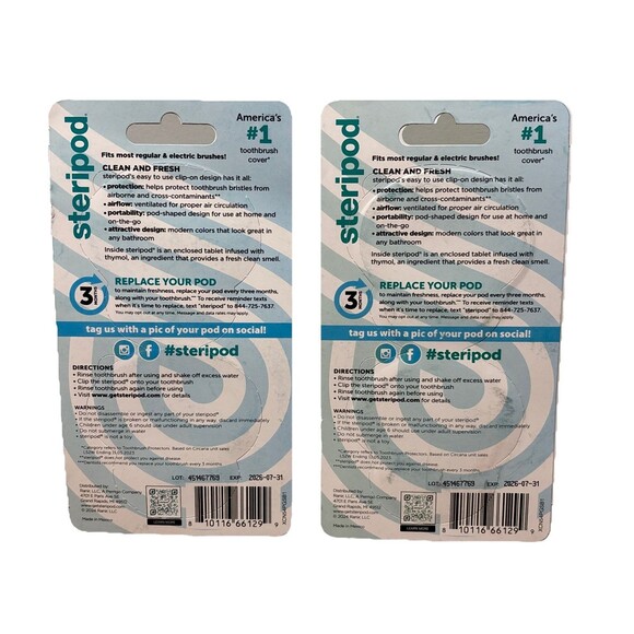 2 Packs STERIPOD 4 Pod Protector Sanitizing Toothbrush Case Fresh Scent READ DES - Picture 4 of 6